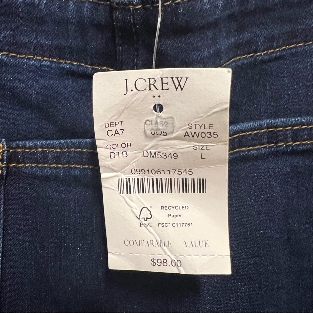 J Crew Factory Skinny Jean Overalls Woman's Size Large New - Picture 11 of 12